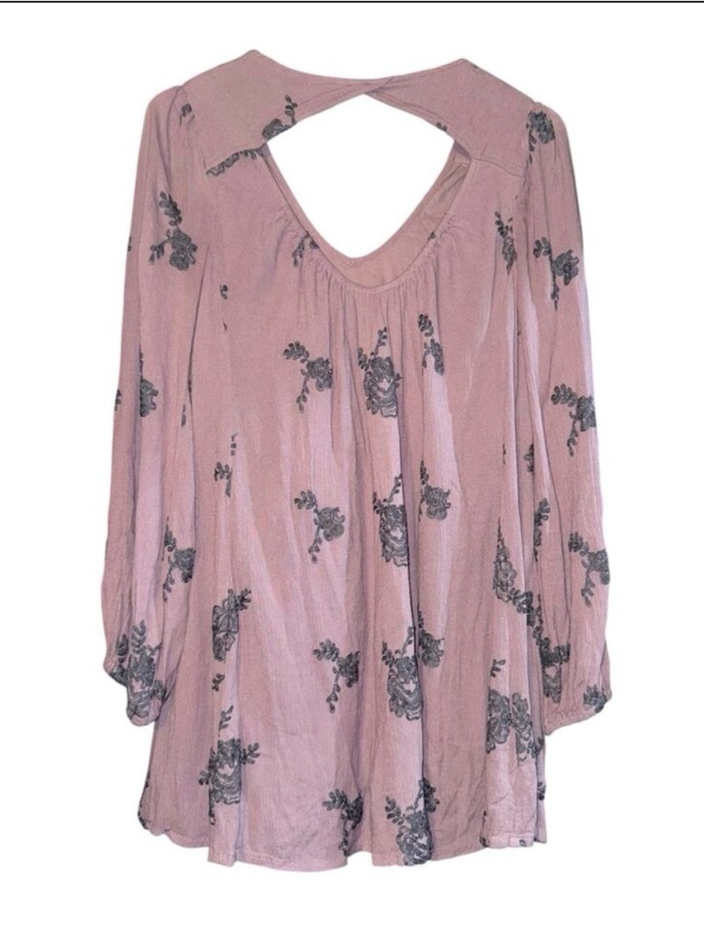 Free People Austin Emma Dress Boho Floral Lavendar Mini Open Back Flowy XS - Picture 3 of 6